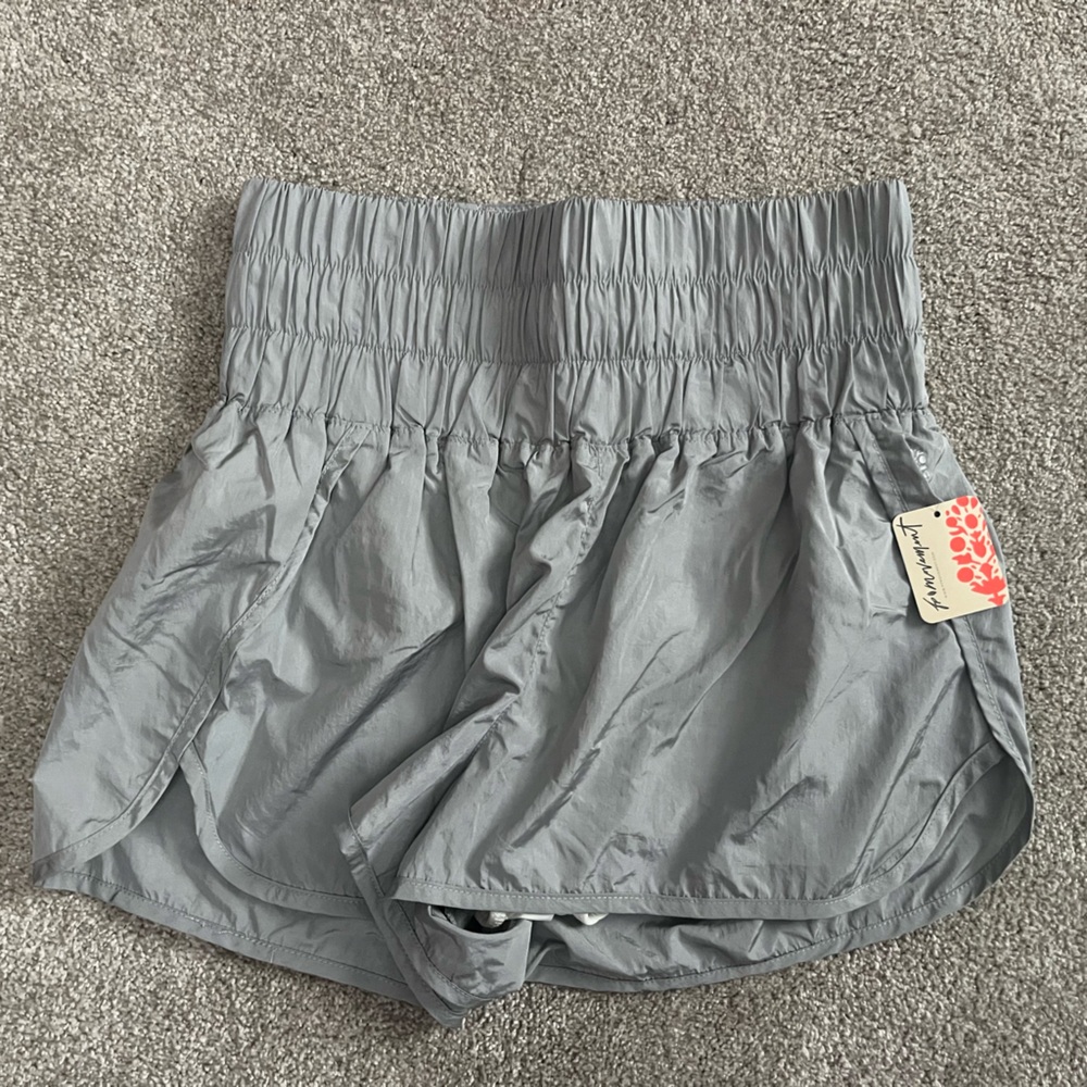 Gray High-Waisted Shorts